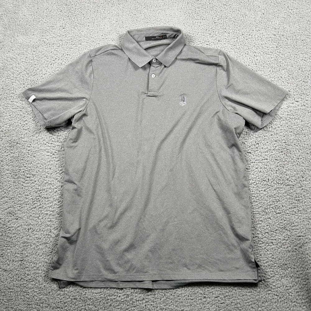 RLX Ralph Lauren Polo Shirt‎ Mens XL Gray Golf Cactus Logo Performance Active